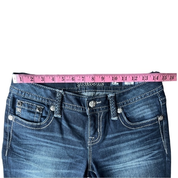 Miss Me Women’s Signature Skinny Dark Wash Rhinestone Embellished Jeans, Size 27 - Picture 9 of 11